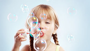 red bubble maker toy, children, people, bubbles HD wallpaper