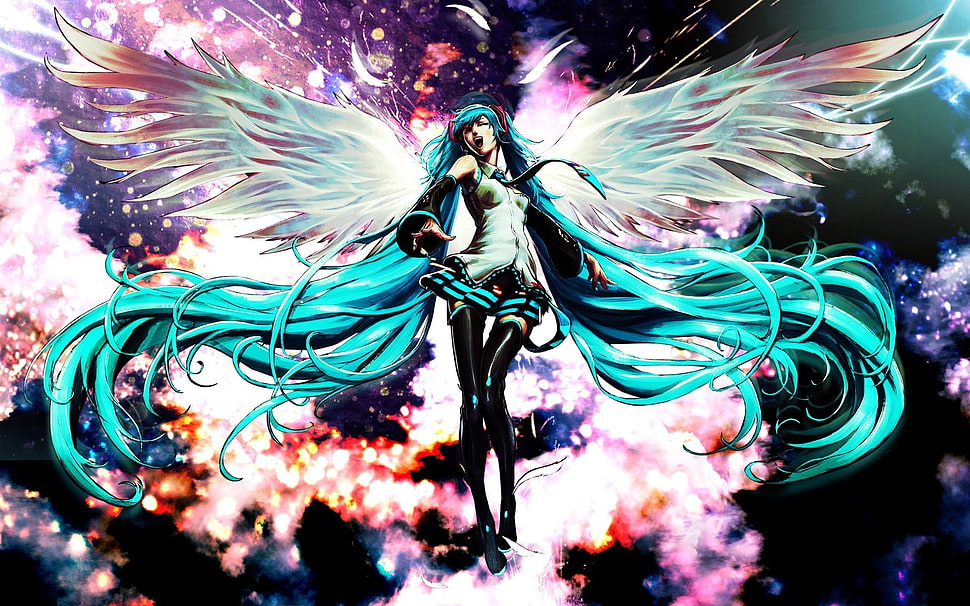 female anime character digital wallpaper, Vocaloid, Hatsune Miku HD wallpaper