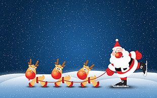 Santa and reindeer illustration