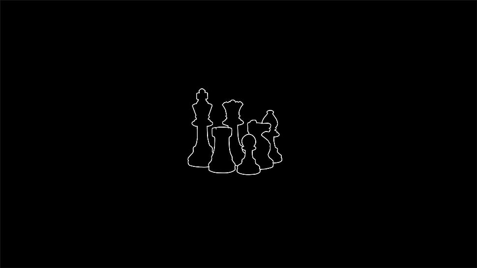 chess pieces illustration, minimalism, simple, simplicity, chess HD wallpaper