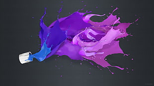 blue and purple paint splatter HD wallpaper