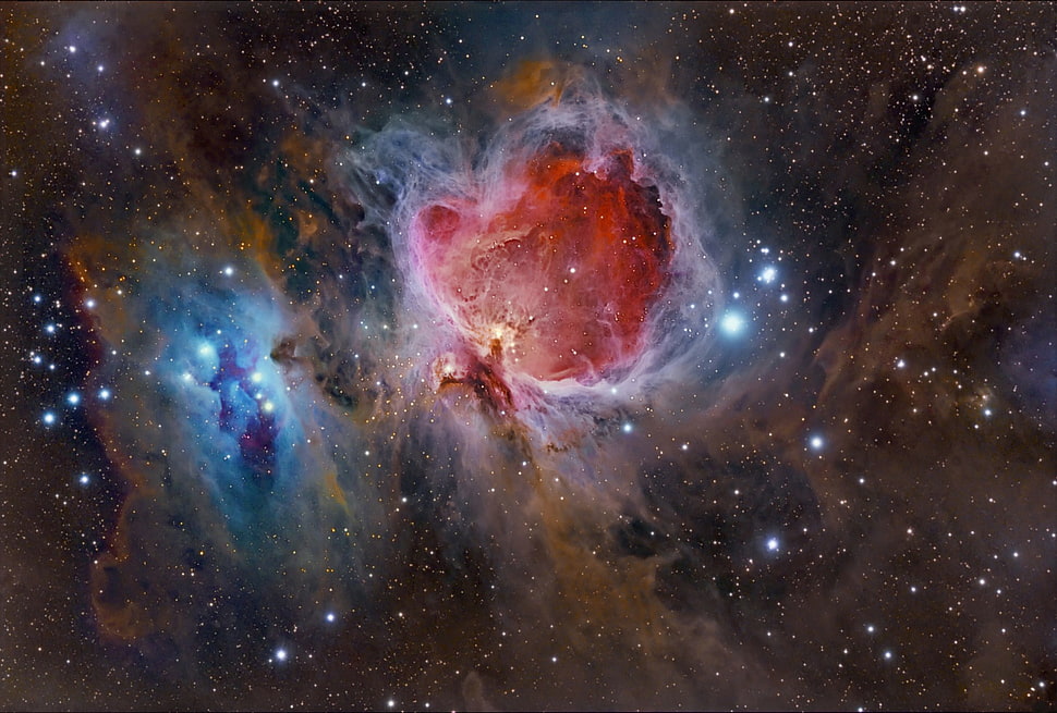 red and black galaxy, space HD wallpaper