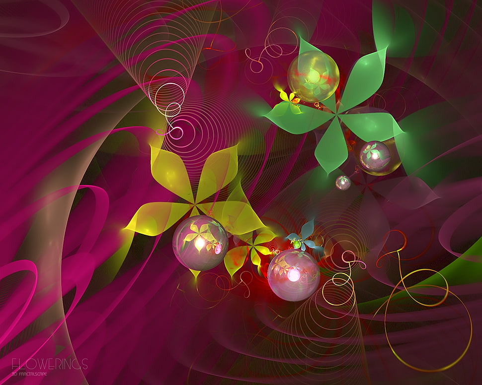 floral bauble graphic HD wallpaper