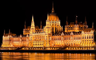 brown concrete building, Hungary, Budapest, Hungarian Parliament Building, architecture