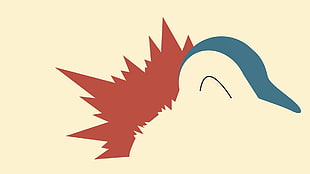 blue and red painting, Pokémon, Cyndaquil, minimalism HD wallpaper