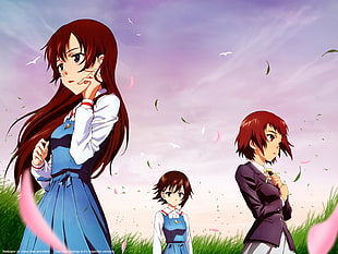 schoolgirl anime digital wallpaper