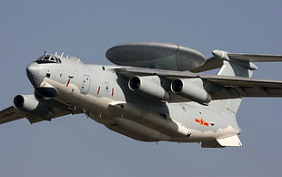 white fighter plane, military aircraft, aircraft, PLAAF KJ-2000, military