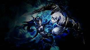 two fictional characters digital wallpaper, League of Legends, Syndra, video games