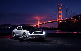 silver car and Golden Gate Bridge digital wallpaper