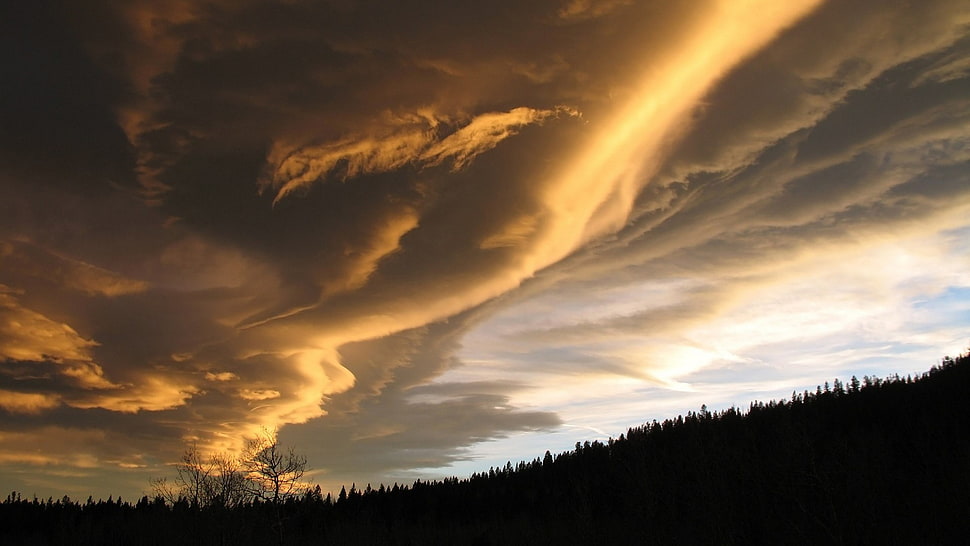 dark clouds, landscape HD wallpaper