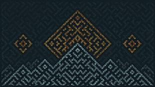 black and red area rug, pattern, digital art