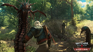 The Witcher digital wallpaper, The Witcher, The Witcher 3: Wild Hunt, Geralt of Rivia, blood and wine