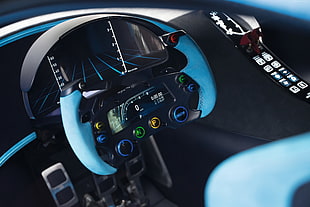 black and blue steering wheel HD wallpaper