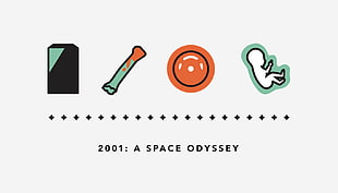 a space odyssey illustration, minimalism, 2001: A Space Odyssey, movies