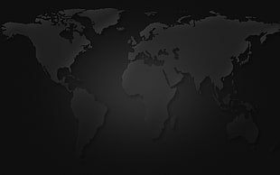 black and gray world map, world map HD wallpaper