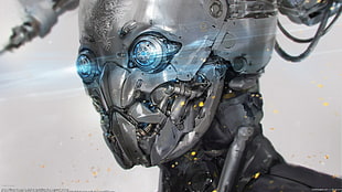 robot illustration, digital art, cyberpunk, fantasy art HD wallpaper