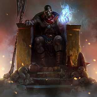 man sitting on throne digital wallpaper, X-Men, Apocalypse (character), Apocalypse (character)
