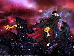 Fullmetal Alchemist digital wallpaper, Full Metal Alchemist, Elric Edward, Roy Mustang, anime