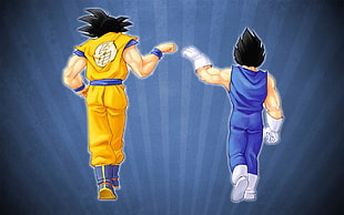 Son Goku and Vegeta illustration, Dragon Ball, Son Goku, Vegeta, anime