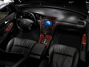 black and brown Acura car interior