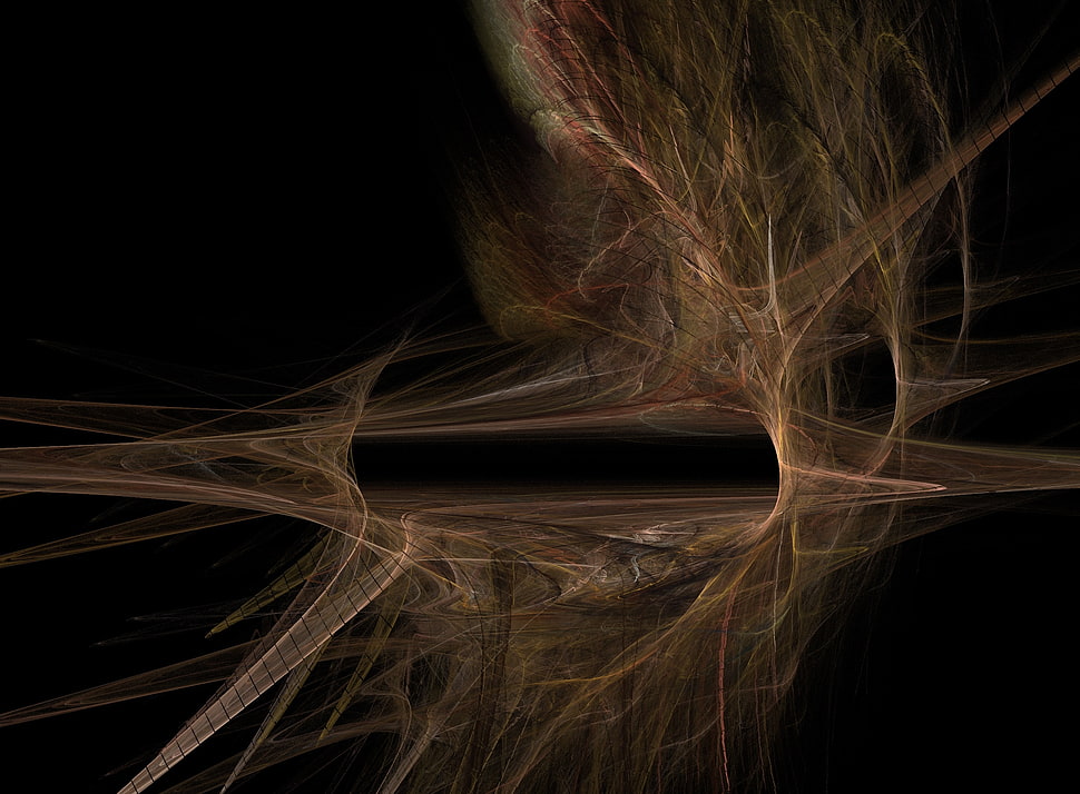 black, brown, and pink 3D illustration HD wallpaper