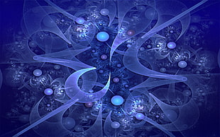 blue and white abstract digital wallpaper