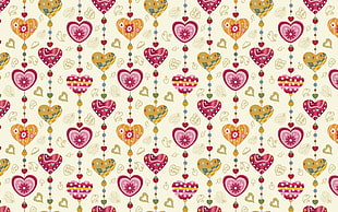 pink and brown hearts wall decor