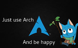Just Uce Arch and be happy advertisement, Arch Linux, Fairy Tail HD wallpaper