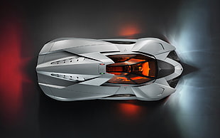 gray futuristic car, Lamborghini, lamborghini egoista, concept cars