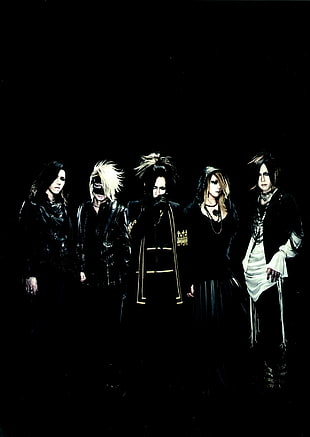 male in black attire anime character, The Gazette, band, J Rock