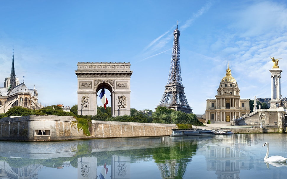 Eiffel Tower, Paris, Arch De, Trium HD wallpaper