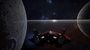 red space ship, Elite: Dangerous, space HD wallpaper