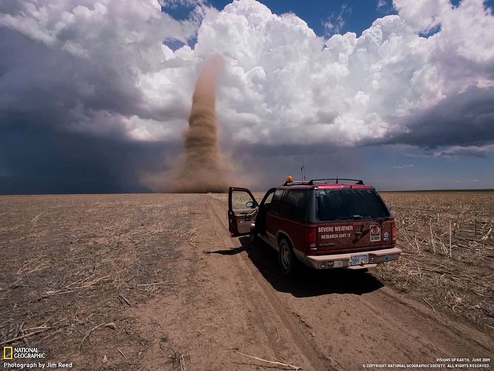 tornado, car HD wallpaper