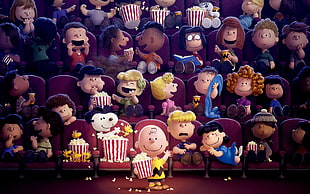 Peanut graphic artwork, Peanuts (comic), Snoopy, Charlie Brown, theaters HD wallpaper