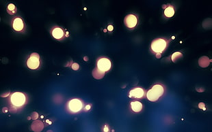 bokeh photography of yellow lighting