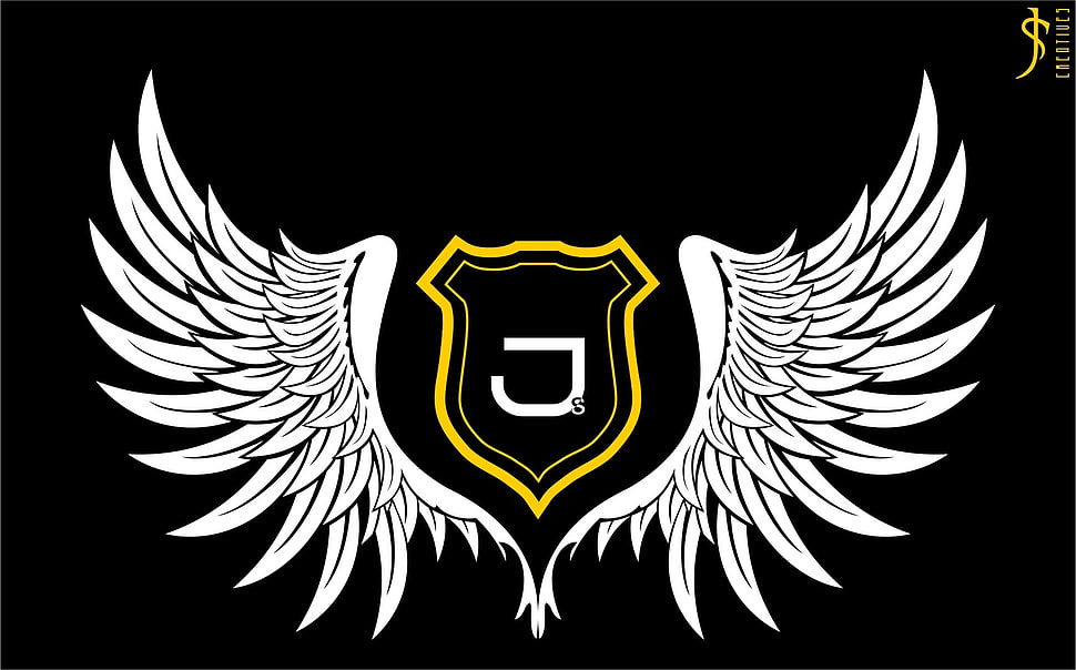 yellow and white logo with wings, wings HD wallpaper