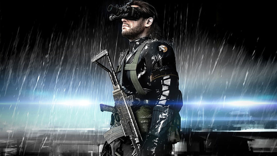 armored man with scope and rifle graphic wallpaper HD wallpaper
