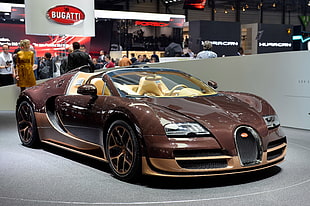 brown Bugatti Veyron HD wallpaper