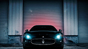 black Maserati Granturismo, car, sports car, black cars, Maserati HD wallpaper