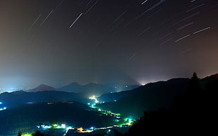 timelapse photography of star