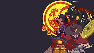 assorted-color anime characters illustration, Overwatch, Reaper (Overwatch), McRee (Overwatch), Sombra (Overwatch) HD wallpaper