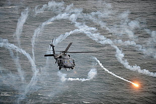 gray helicopter, United States Army, Sikorsky UH-60 Black Hawk, military, military aircraft