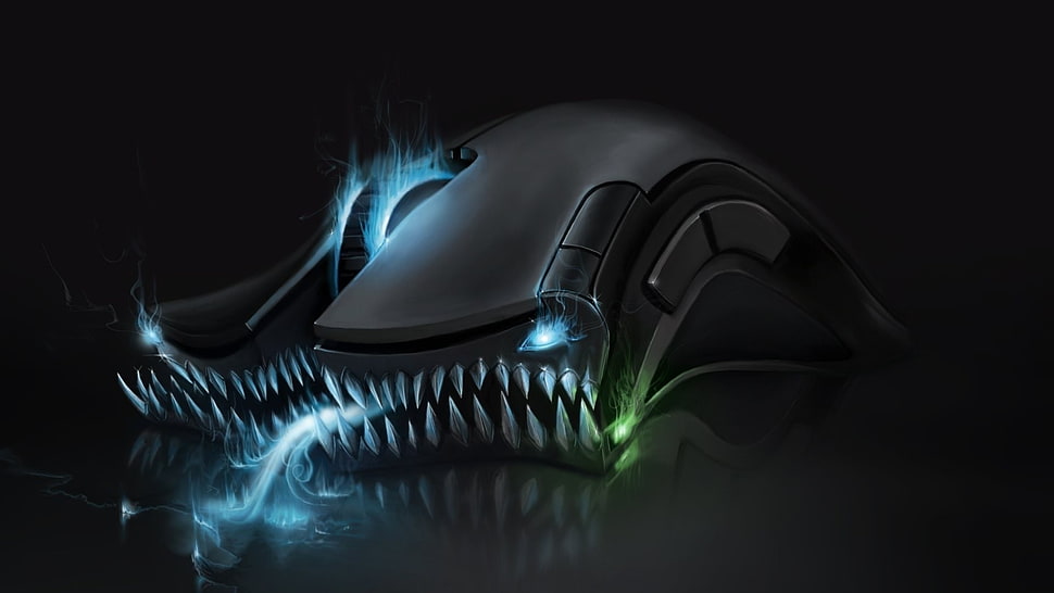 black computer gaming mouse, Razer, render, computer mouse, computer mice HD wallpaper