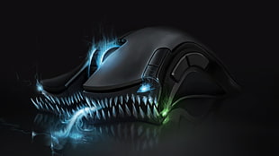 black computer gaming mouse, Razer, render, computer mouse, computer mice HD wallpaper