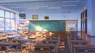 classroom interior, classroom, building, realistic, ArseniXC