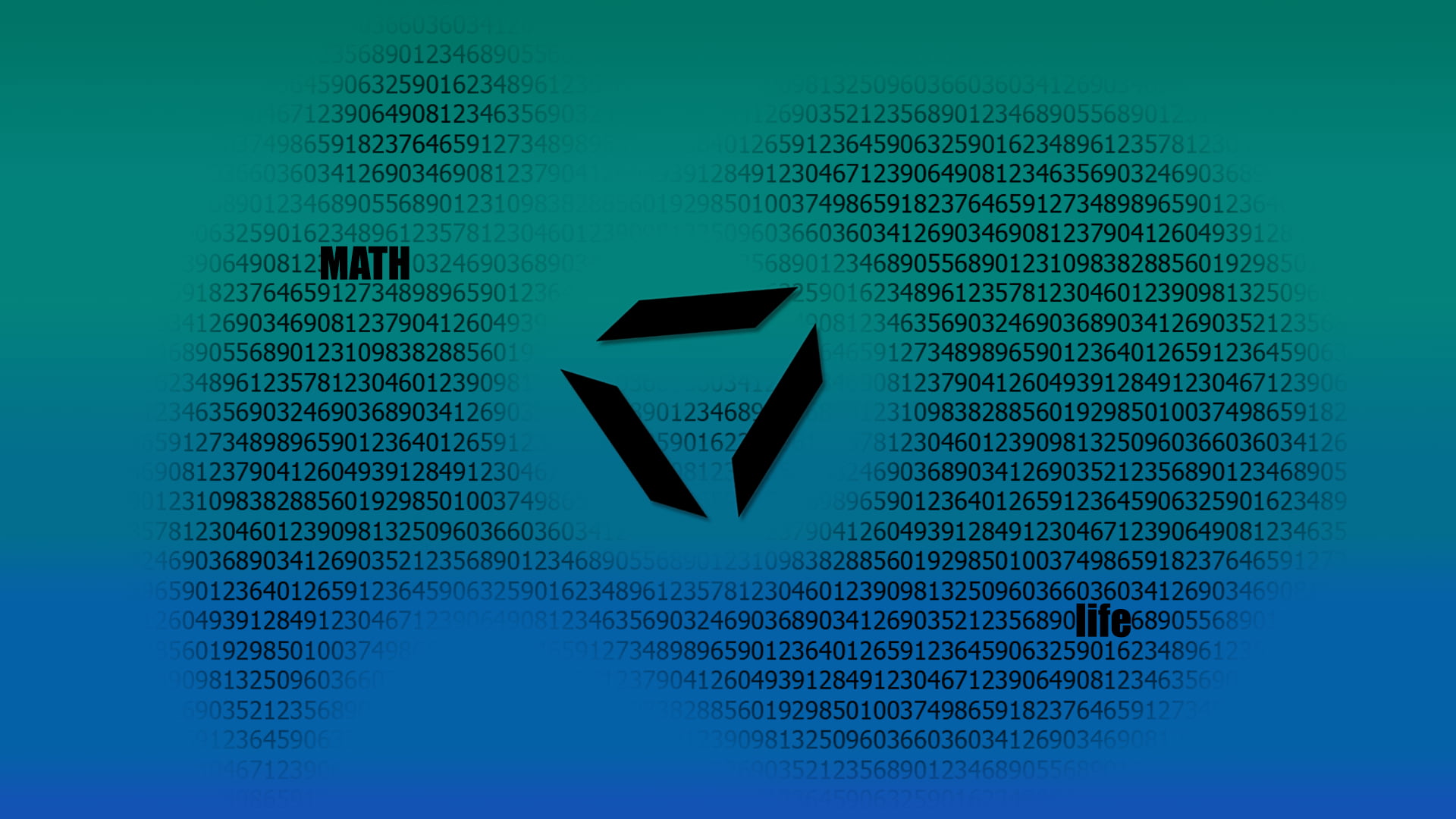 Black Math Life text on green and blue background, mathematics, shapes ...