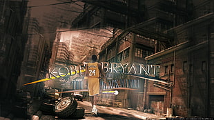 Kobe Bryant walking digital wallpaper