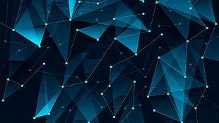 geometric digital wallpaper, geometry, poly, vector, dots