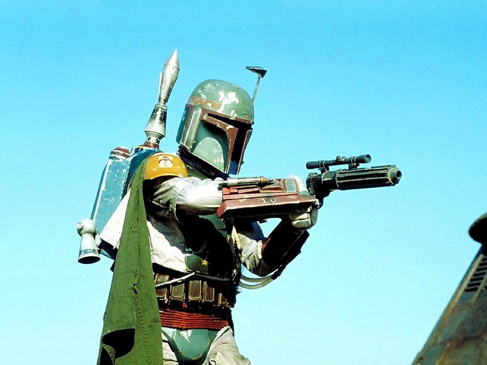 green and grey costume, Star Wars, Boba Fett HD wallpaper