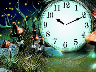 teal analog clock